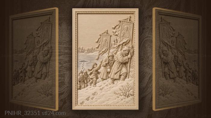 Procession climbs from the frozen river 3d STL model