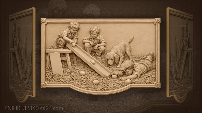 Boys egg run playful mischief 3d STL model