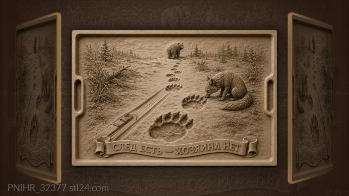 Elusive bear leaves fox sniffing nearest print 3d STL model