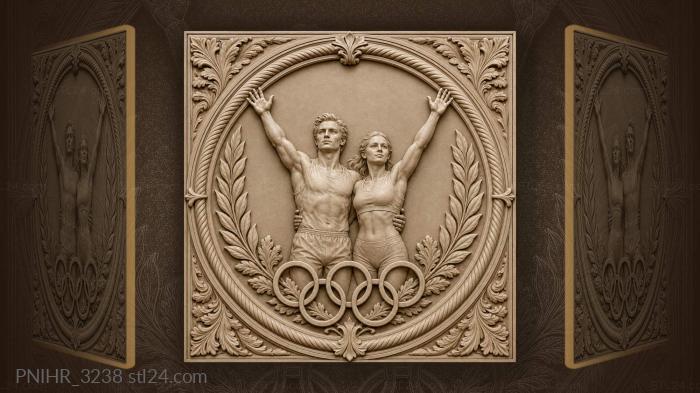 Joyful couple with linked rings 3d STL model