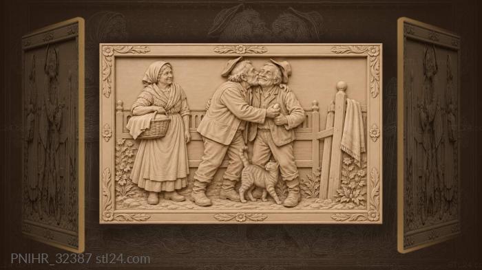 Longtime friends exchange an egg after greeting 3d STL model