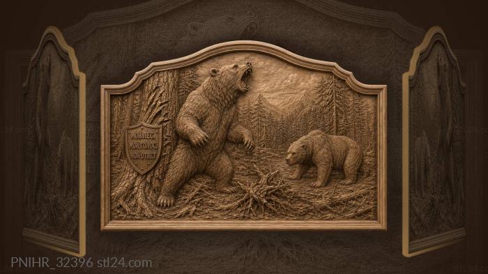Bears battling for forest dominance 3d STL model