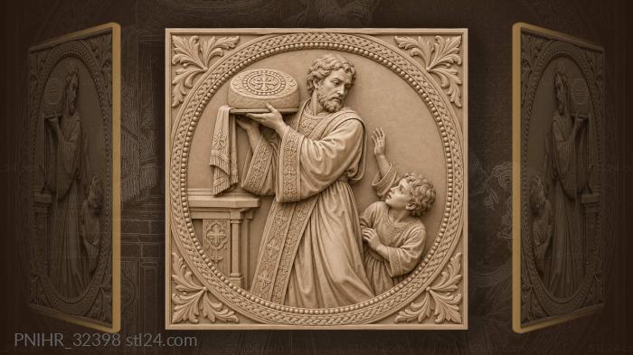 Deacon with artos and warning boy 3d STL model