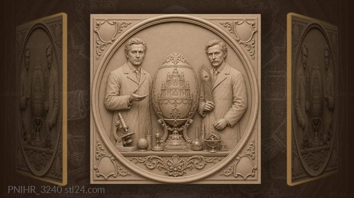 Scientists and the marvelous golden egg 3d STL model
