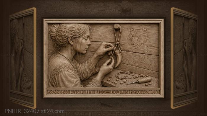 Talisman fang guards wearer as knot tightens 3d STL model