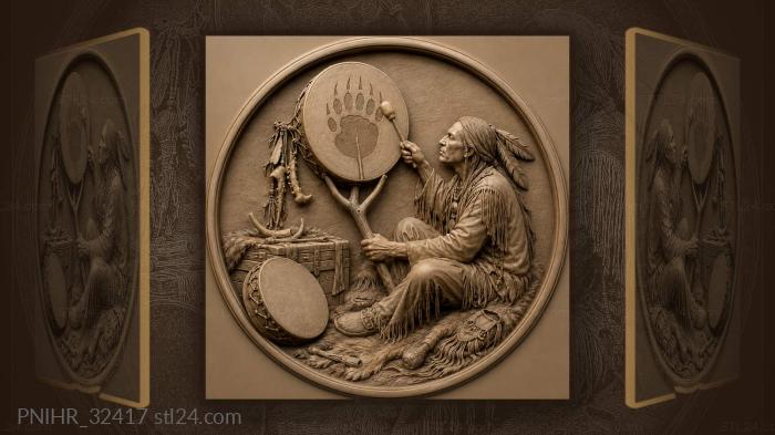 Drummer strikes skin bearing a bear paw 3d STL model
