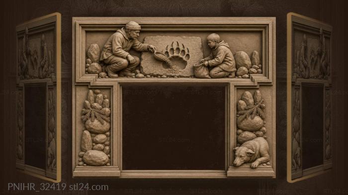 Ancient ritual grain offering scene 3d STL model