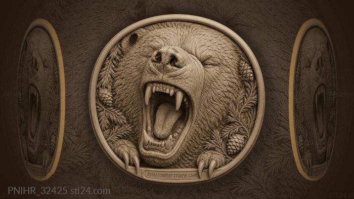 Bear’s fierce muzzle powerful presence 3d STL model