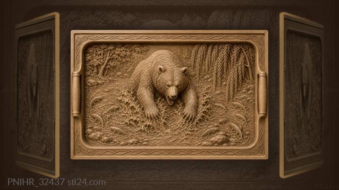 Fishing bear drives shoal from boiling water 3d STL model