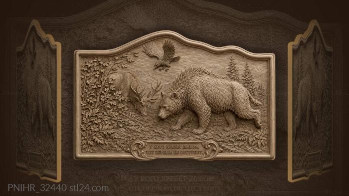 Bear and elk in wilds 3d STL model
