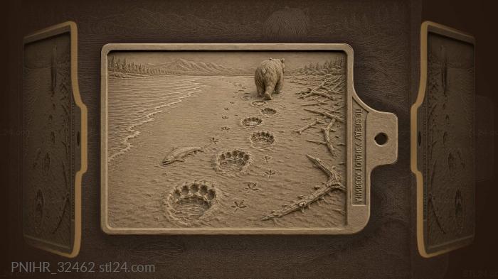 Bear tracks on sandy shore 3d STL model