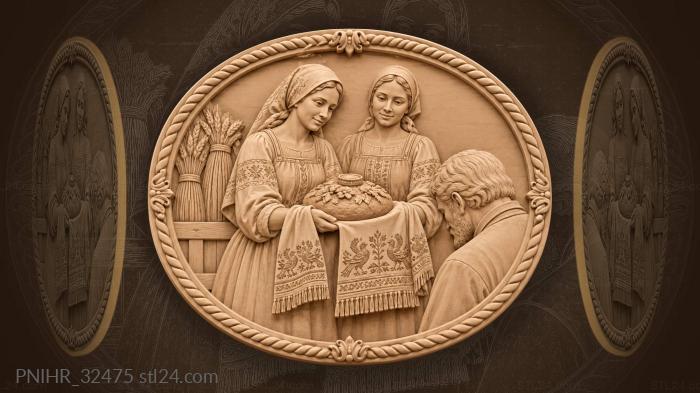 Village hostesses tip the ceremonial loaf forward 3d STL model