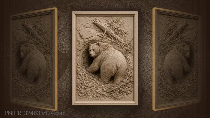 Fattened bear glances back before the den 3d STL model