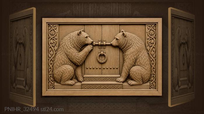 Bears guarding the entrance doorway 3d STL model