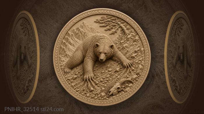 Bear skids clawing down the scree slope 3d STL model