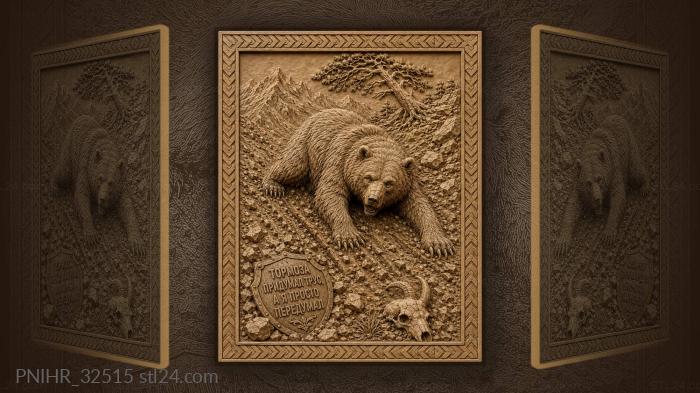 Bear skidding on a scree slope 3d STL model