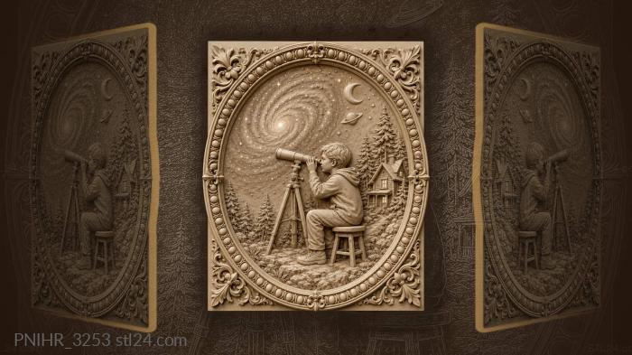 Boy and the distant galaxy 3d STL model