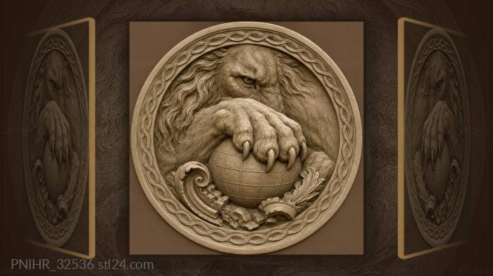 Claws of a lion roll the world 3d STL model