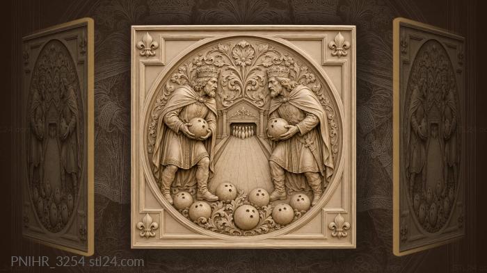 Royal bowling match medieval kings 3d STL model