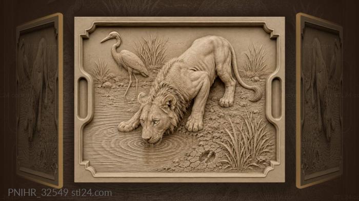 Lion at the waters edge 3d STL model