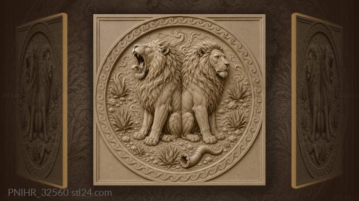 Lions among aloe and dust 3d STL model