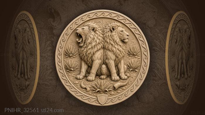 Lions back to back aloe ring 3d STL model
