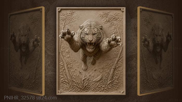 Falling from a leap with claws spread 3d STL model