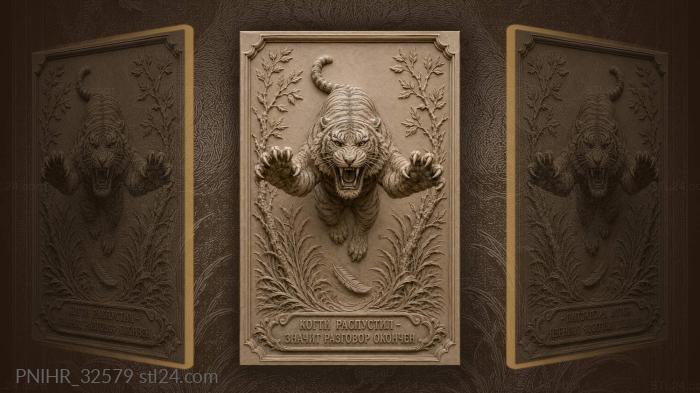 Tiger’s leap powerful predator descending 3d STL model