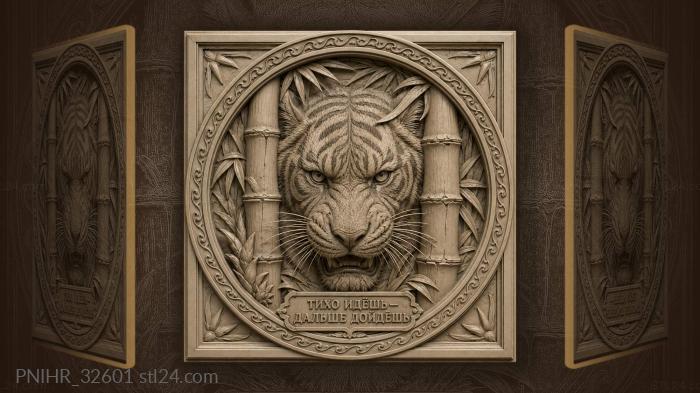 Between bamboo trunks tiger scents air 3d STL model