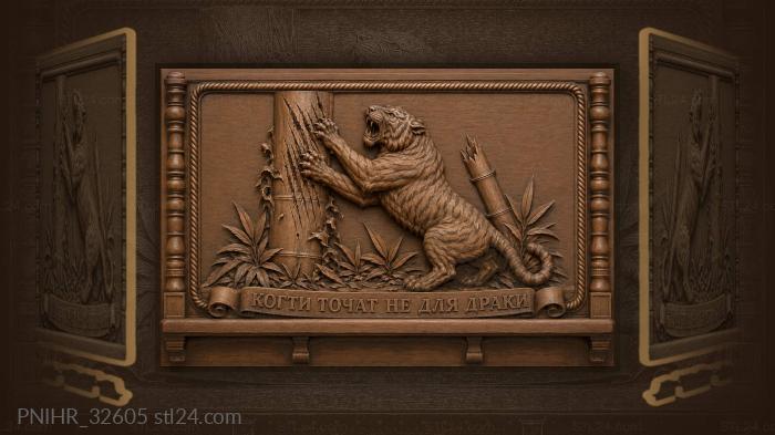 Tiger and bamboo powerful struggle 3d STL model