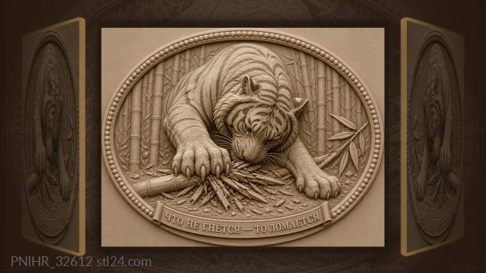 Tiger’s power broken bamboo stalk 3d STL model