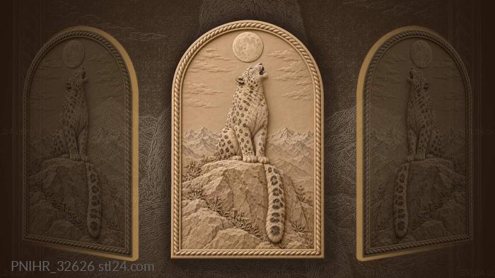 Moonlit leopard summons echoes from the peaks 3d STL model