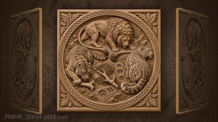 Three predators shared kill site 3d STL model
