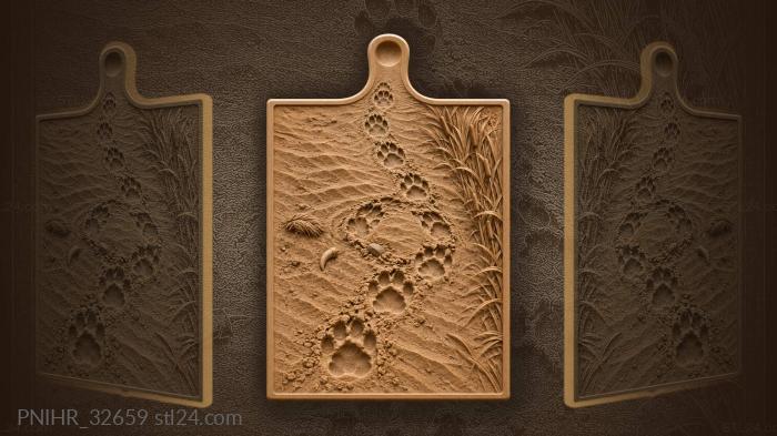 Tiger tracks circle lion prints in sand 3d STL model