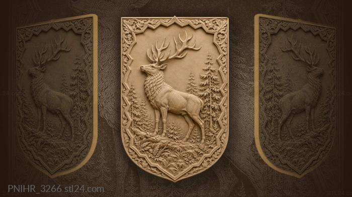 Stag in pine clearing 3d STL model
