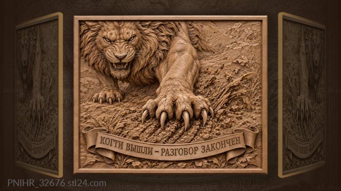 Lion paw strength and warning 3d STL model