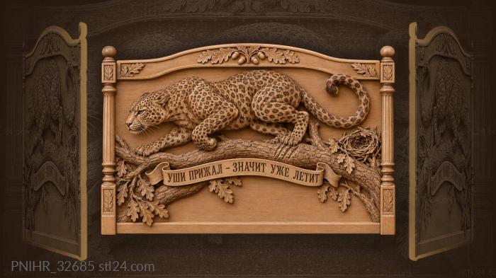 From a branch leopard prepares to leap 3d STL model