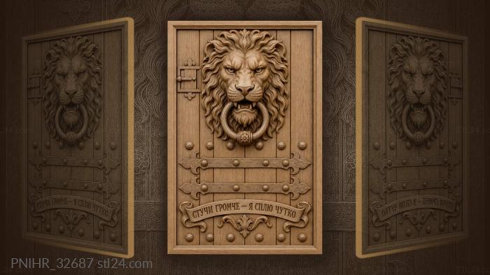 Lion head door pull ring 3d STL model
