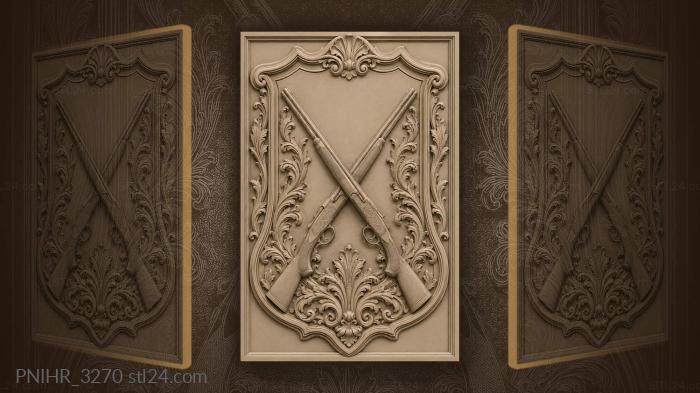Two shotguns entwined with foliage 3d STL model
