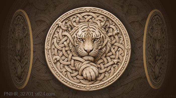 Face pushing through an endless braid 3d STL model