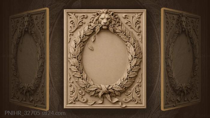Lion tugs a laurel spray free 3d STL model
