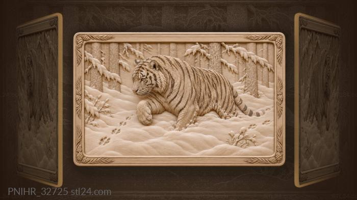 Chest deep in snow at a hare track 3d STL model