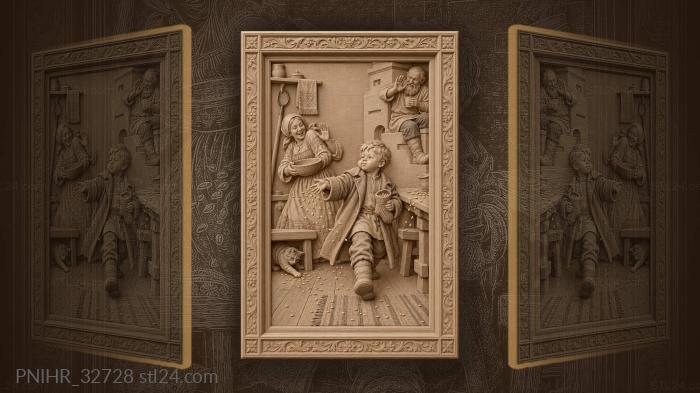Winter fun with grain and cat 3d STL model