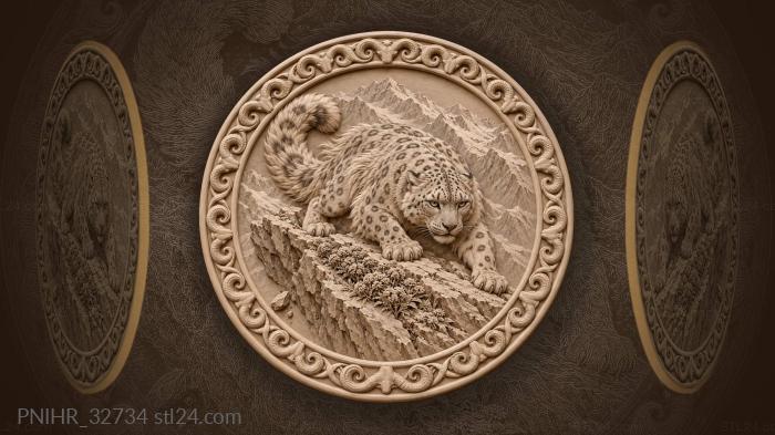 Pebble falls beneath snow leopard paws 3d STL model