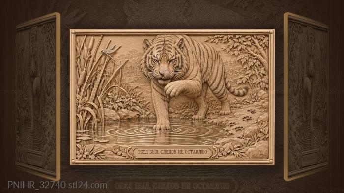 Tiger after a refreshing drink 3d STL model