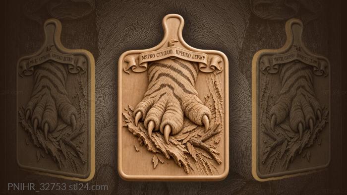 Tiger paw pressing torn bark 3d STL model