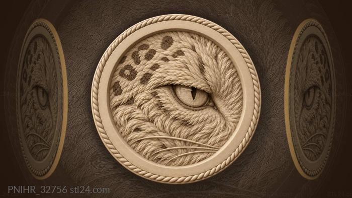 Snow leopard gaze intense focus 3d STL model