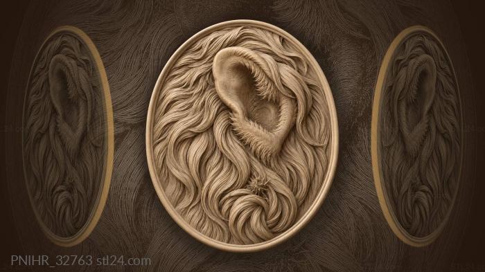 Lion’s ear with flowing mane 3d STL model