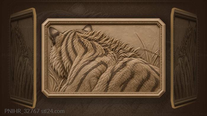 Powerful tiger neck muscles gather 3d STL model