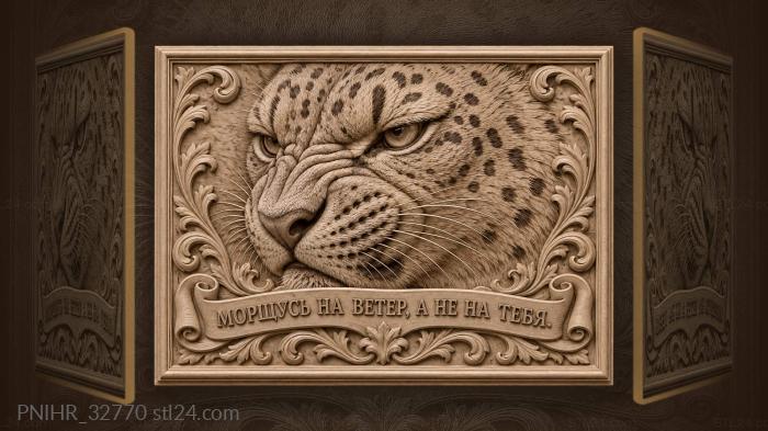 Wind makes snow leopard grimace 3d STL model